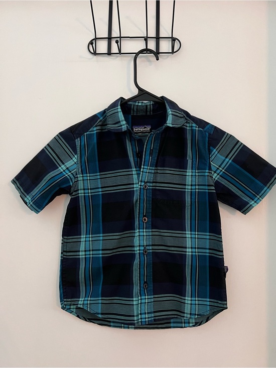 Patagonia Other - Patagonia Organic Cotton Plaid Button Front Shirt Boys Size XS Blue Plaid